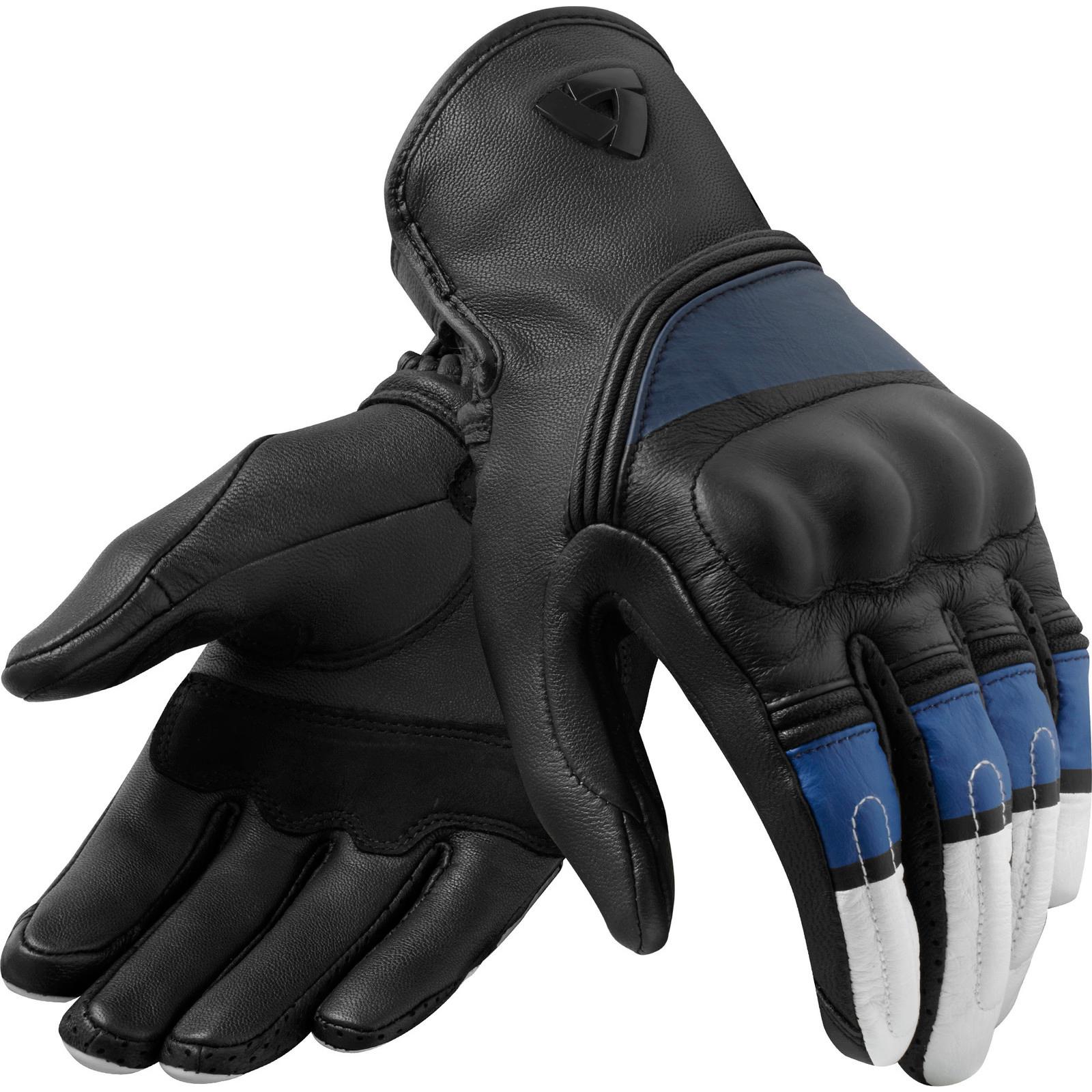FGS192 - 3300-L - Rev It Redhill Leather Motorcycle Gloves L White Blue