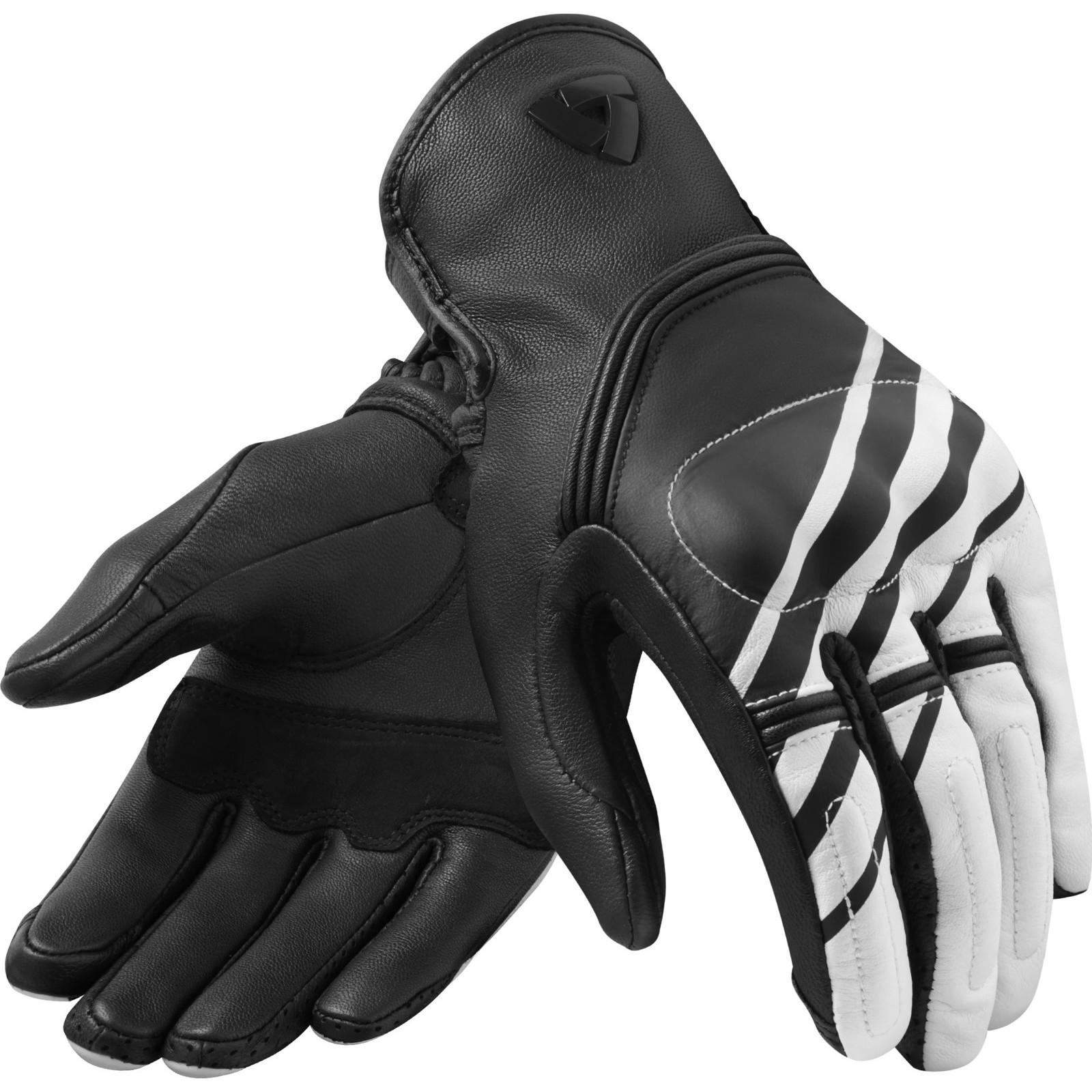 FGS192 - 1600-L - Rev It Redhill Leather Motorcycle Gloves L Black White
