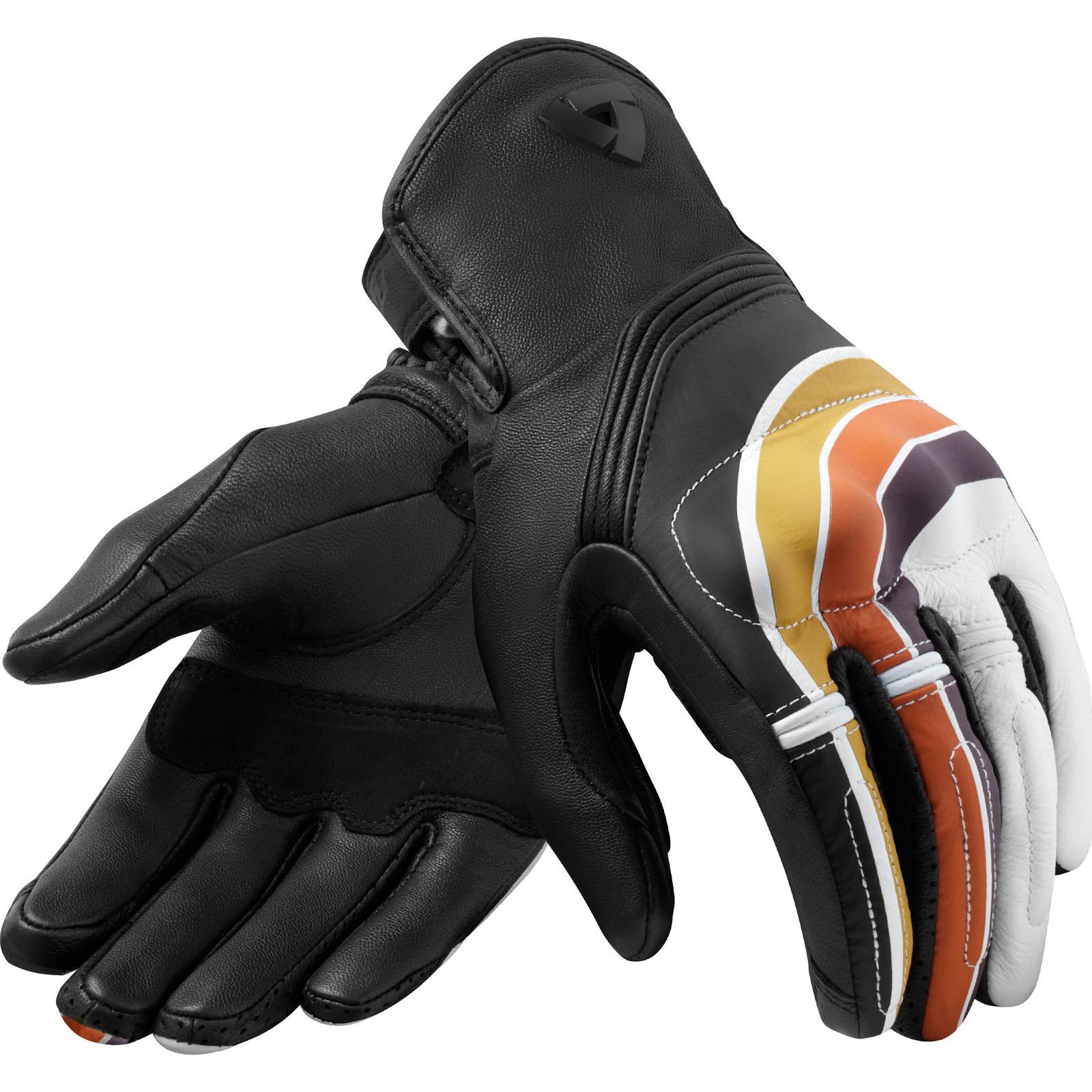 FGS192 - 5050-L - Rev It Redhill Leather Motorcycle Gloves L Yellow Orange