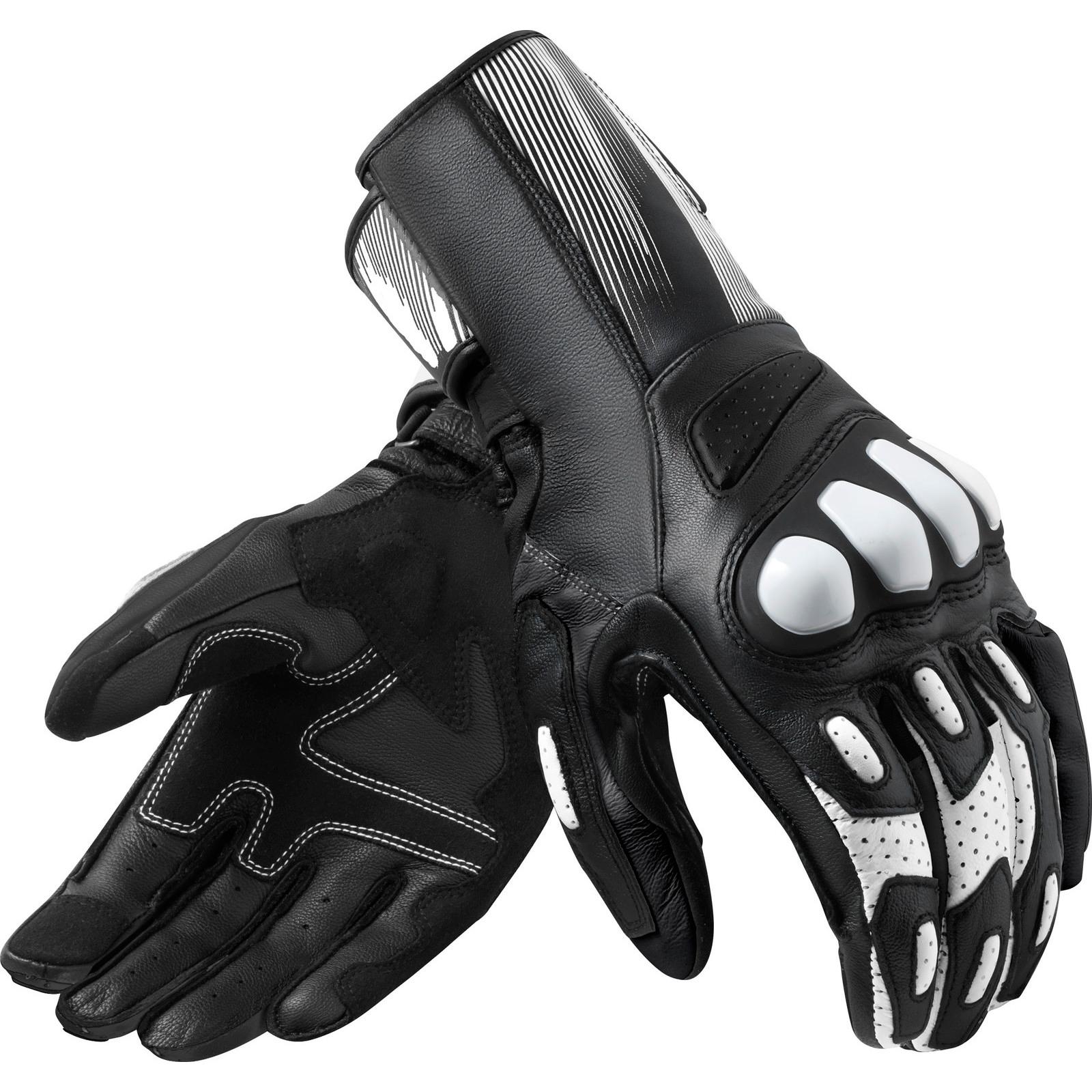 FGS195 - 1600-XXL - Rev It Metis 2 Leather Motorcycle Gloves XXL Black White