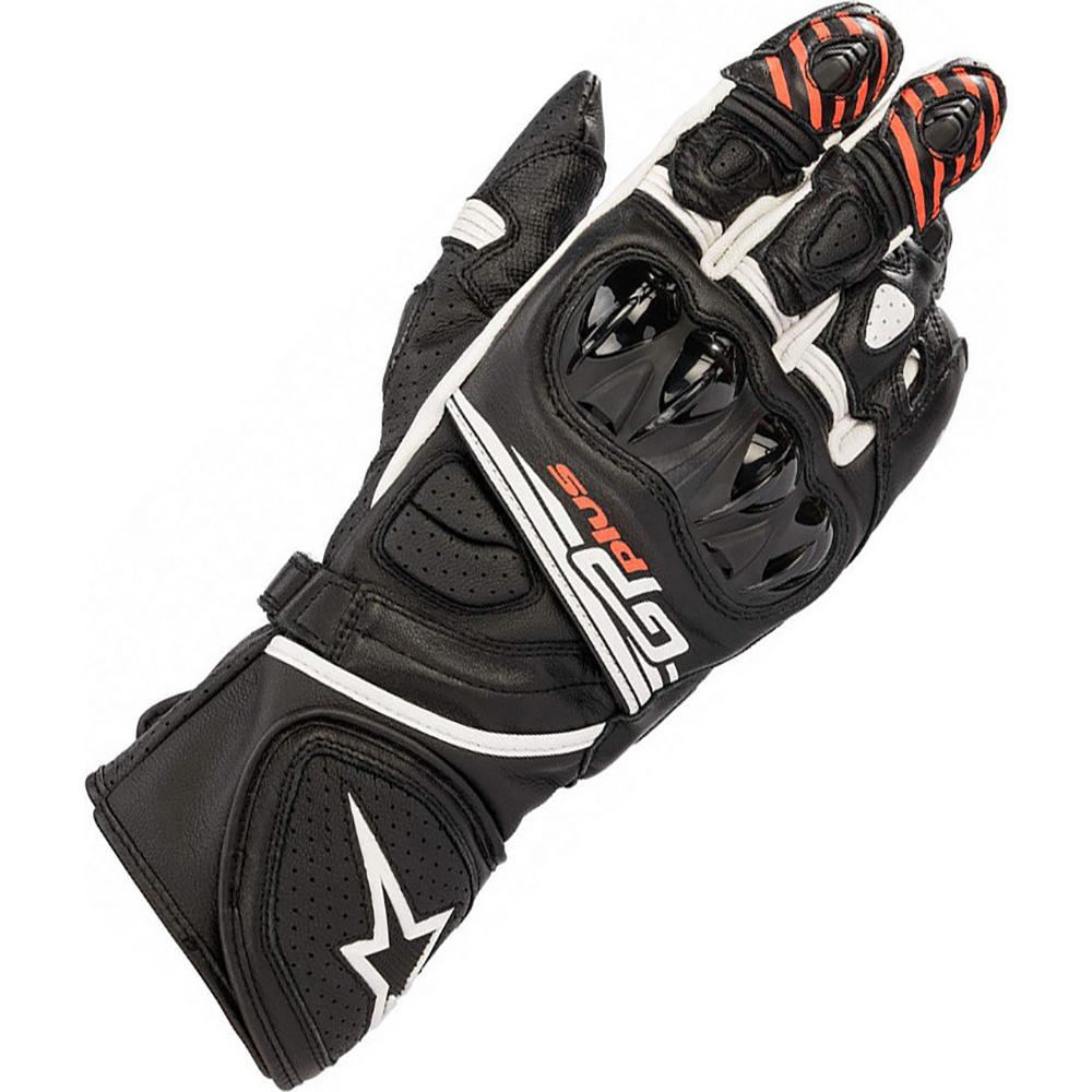 3556520 12 S - Alpinestars GP Plus R V2 Leather Motorcycle Gloves S Black White