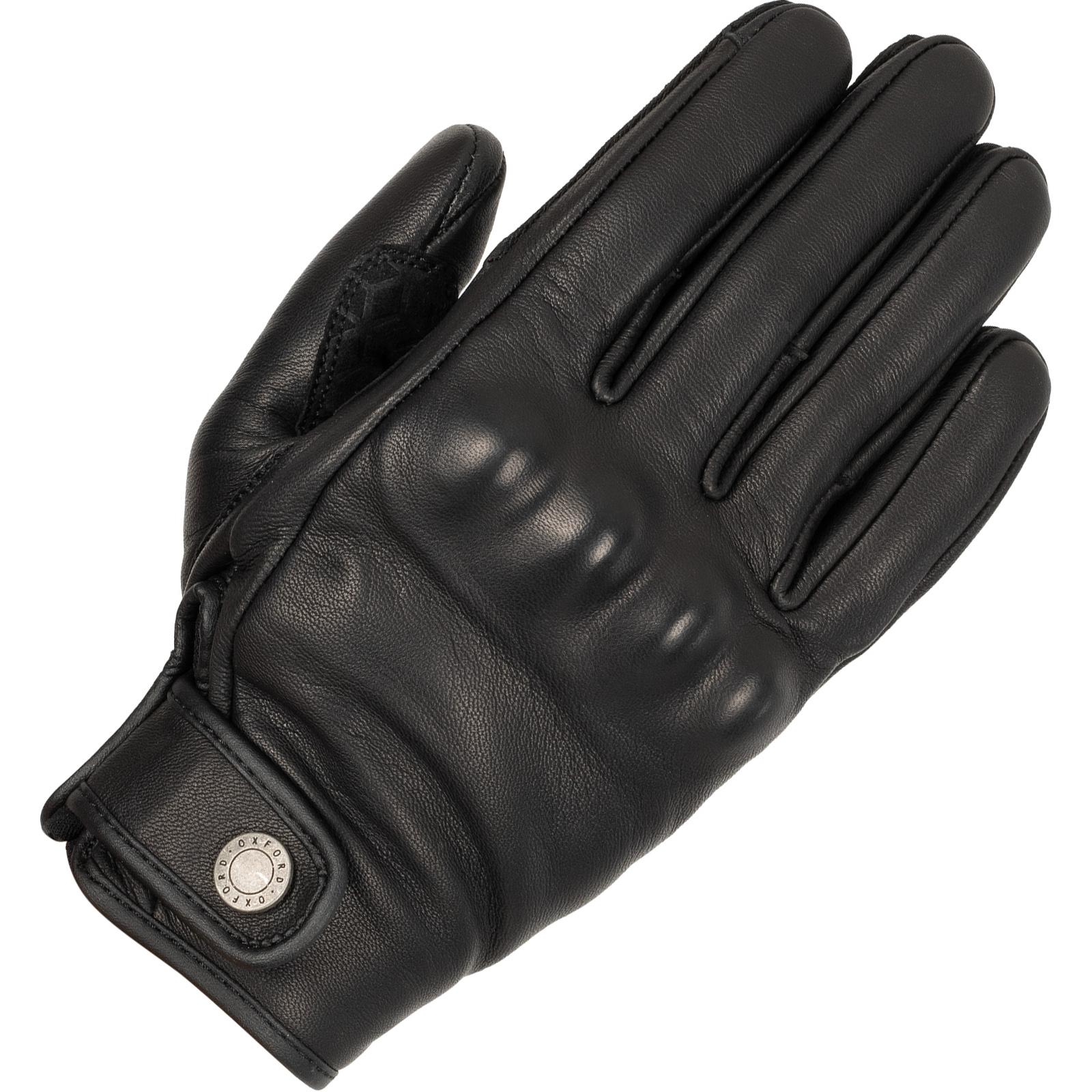 GM224901M - Oxford Henlow Leather Motorcycle Gloves M Black