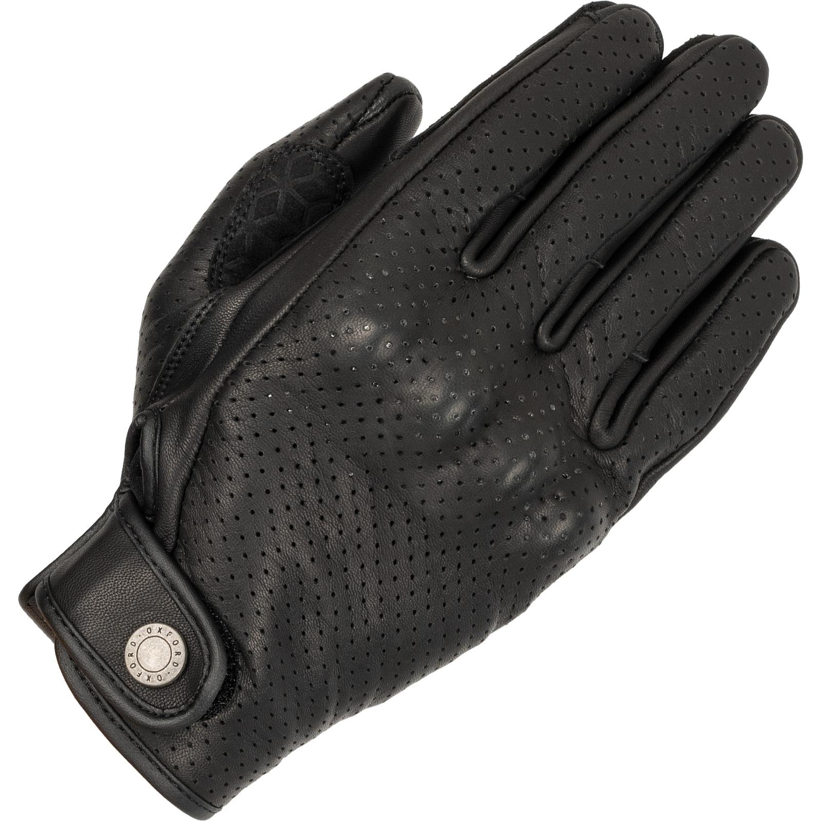 GM225001L - Oxford Henlow Air Leather Motorcycle Gloves L Black