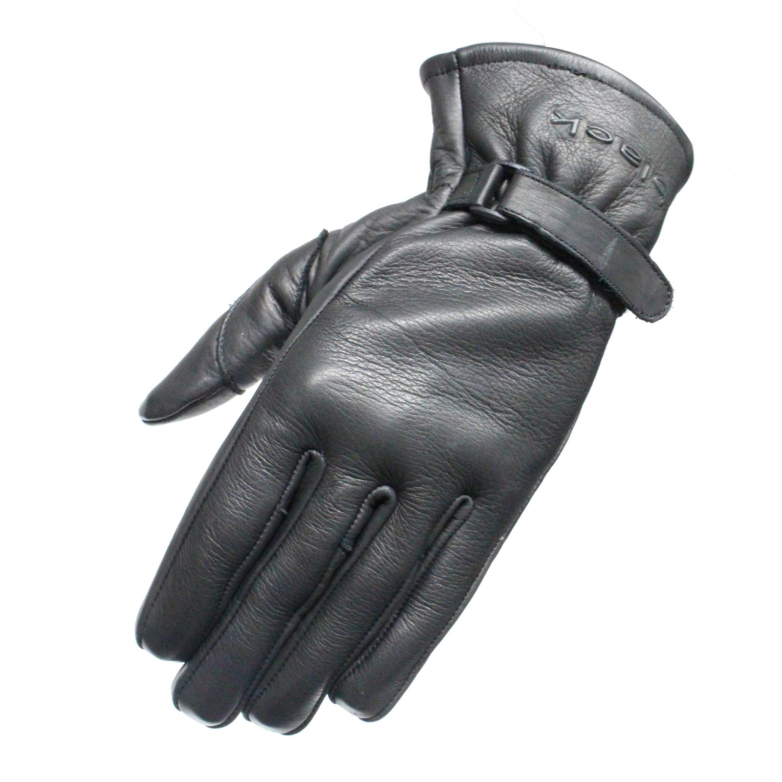 5102-0108 - Black Axel Leather Motorcycle Gloves XXL