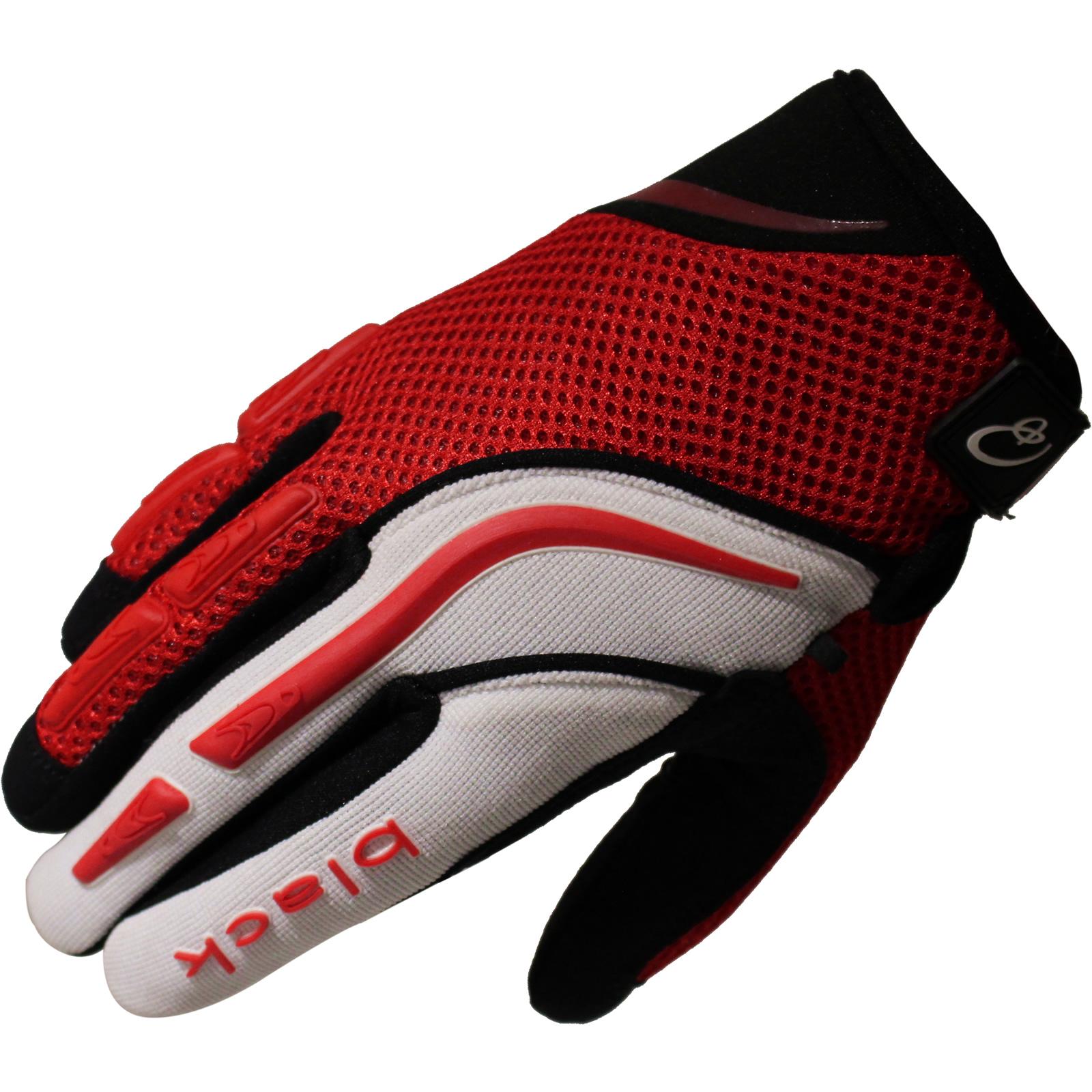 5236-0208 - Black Raw Motocross Gloves XXL Red