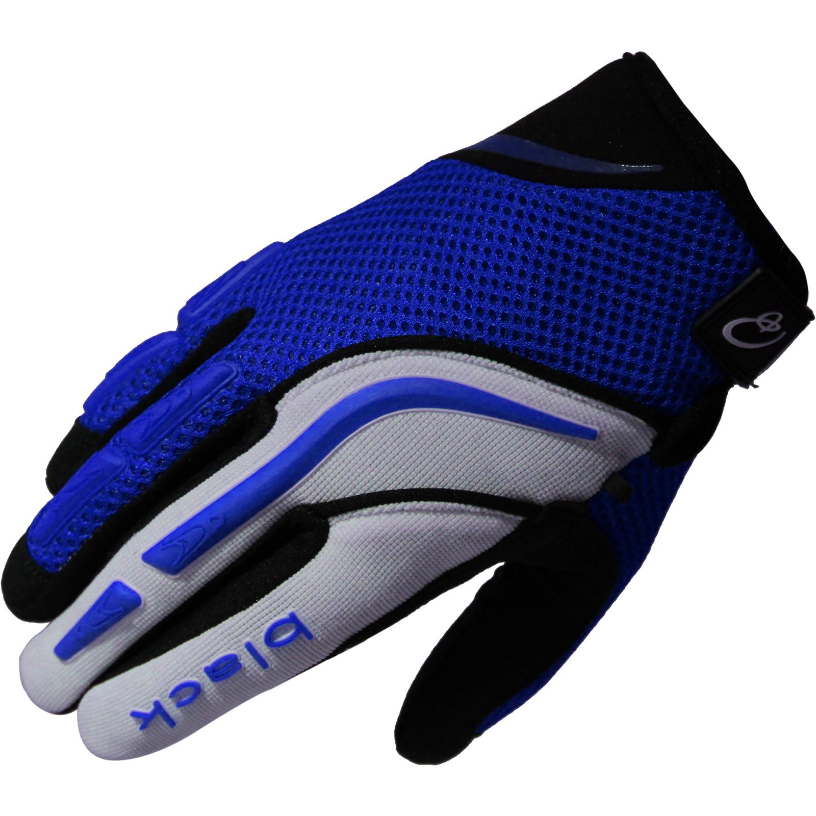 5236-0304 - Black Raw Motocross Gloves S Blue