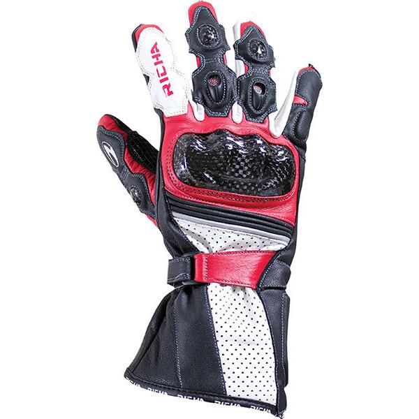 Richa Ravine Leather Motorcycle Gloves XXL Black Red