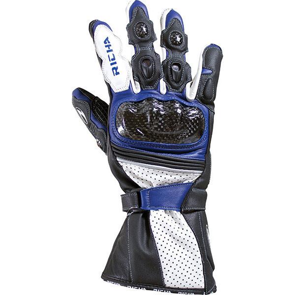 Richa Ravine Leather Motorcycle Gloves XXL Black Blue