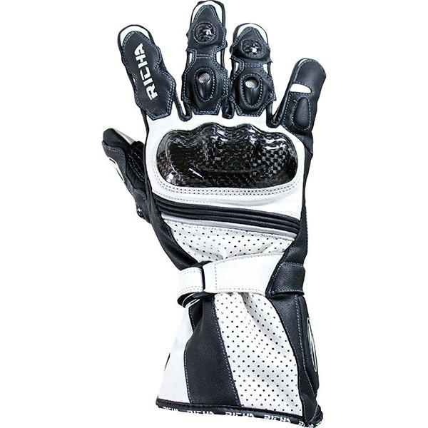Richa Ravine Leather Motorcycle Gloves S Black White