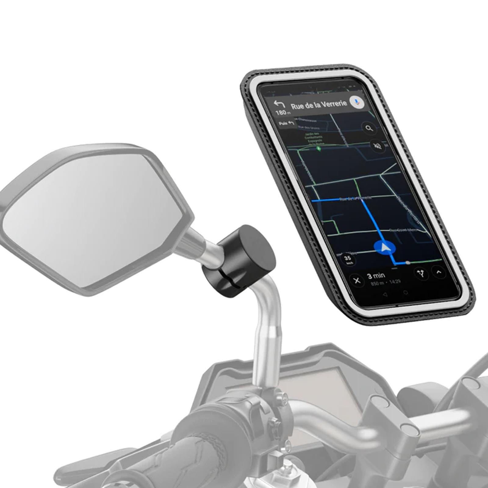 Shapeheart Mirror-Pro-2Xl-23S - Smartphone Motorcycle Rearview Mirror Mount Xxl