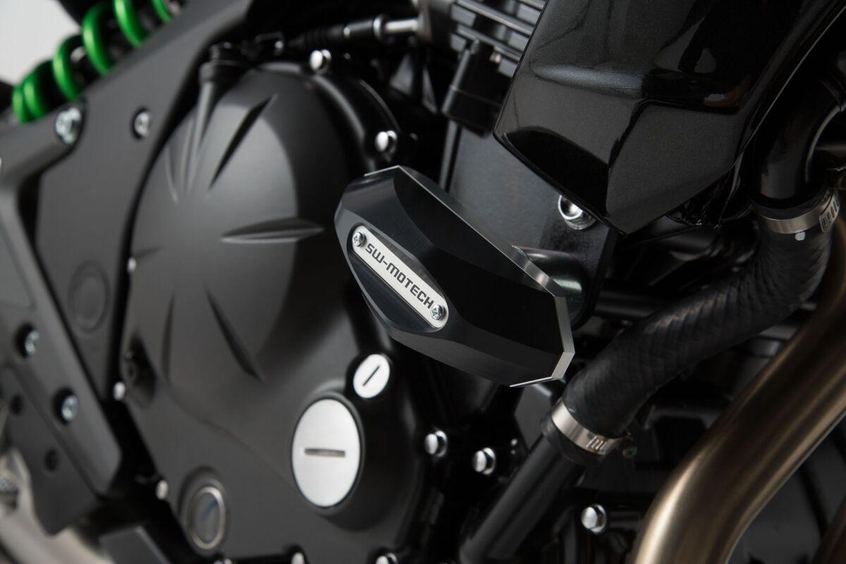 STP.08.590.10900/B - SW Motech Frame Sliders - Kawasaki ER-6N 650 2011-2016 - Black/Silver
