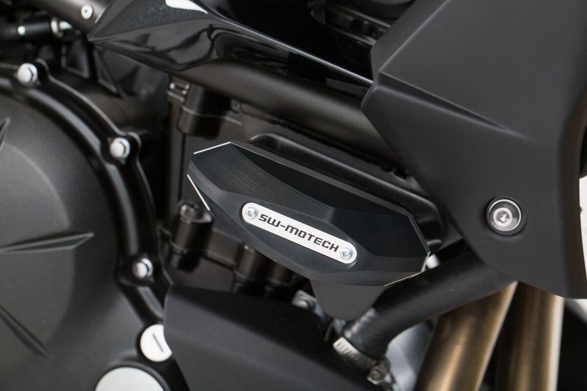 STP.08.590.11200/B - SW Motech Frame Sliders - Kawasaki KLE 650 2014-2024 - Black/Silver