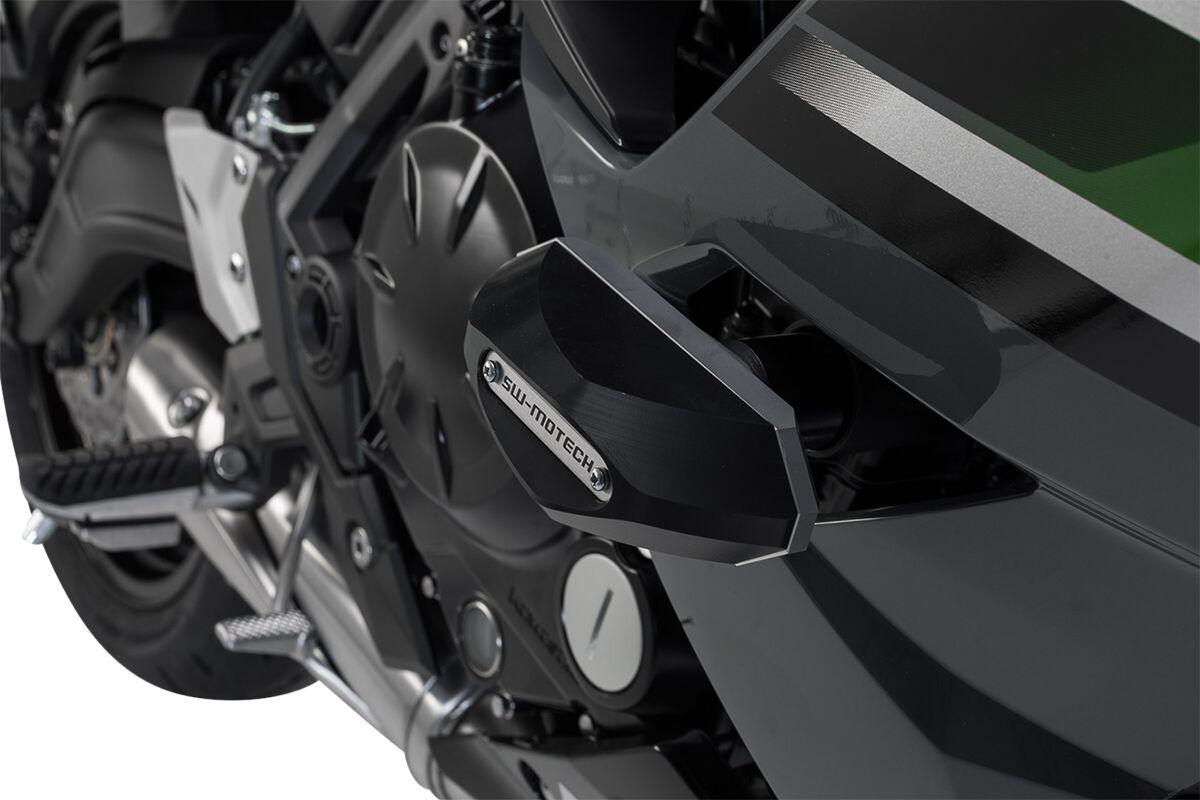 STP.08.590.11401/B - SW Motech Frame Sliders - Kawasaki Ninja 650 2017-2024 - Black/Silver
