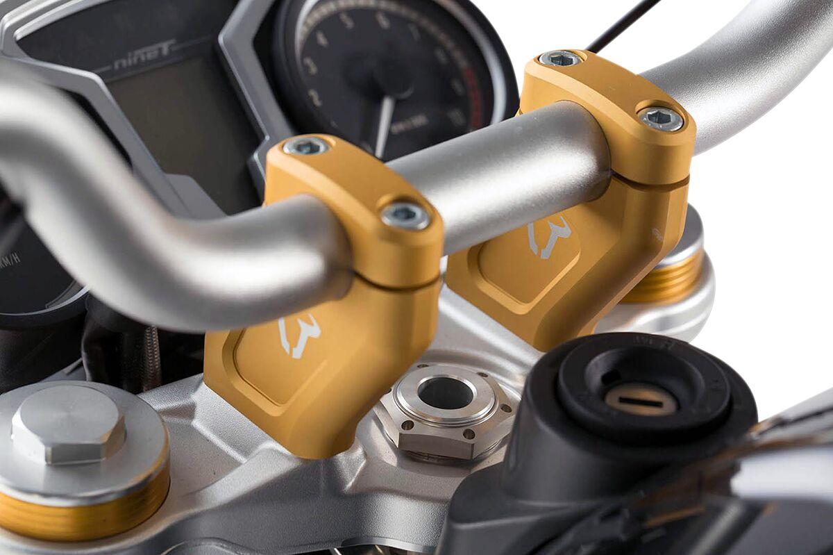 LEH.07.512.10000/GD - SW Motech Bar Back Handlebar Riser Kit - BMW R Nine T 2014-2020 - Anodised/Gold