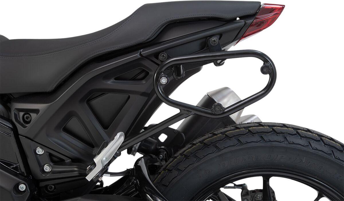 HTA.20.935.10000 - SW Motech SLC Left Side Pannier Carrier For Indian FTR 1200S 2019-2022 - Black/Powder-Coated