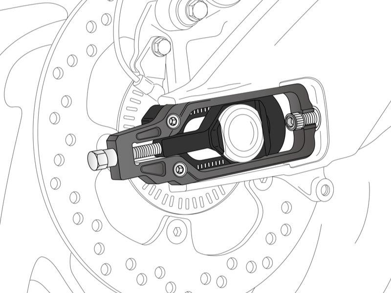 21001N - Puig Chain Tensioner For Kawasaki Versys 1100 SE 25 - Black
