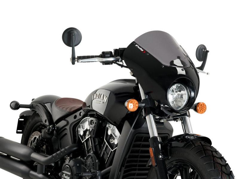 21107F - Puig Dark Night Screen For Indian Scout Bobber 2018-2025 - Dark Smoke