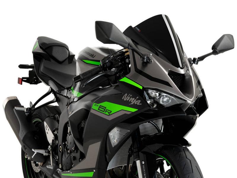 21831N - Puig R-Racer Screen For Kawasaki ZX-6R 636 2024-2025 - Black