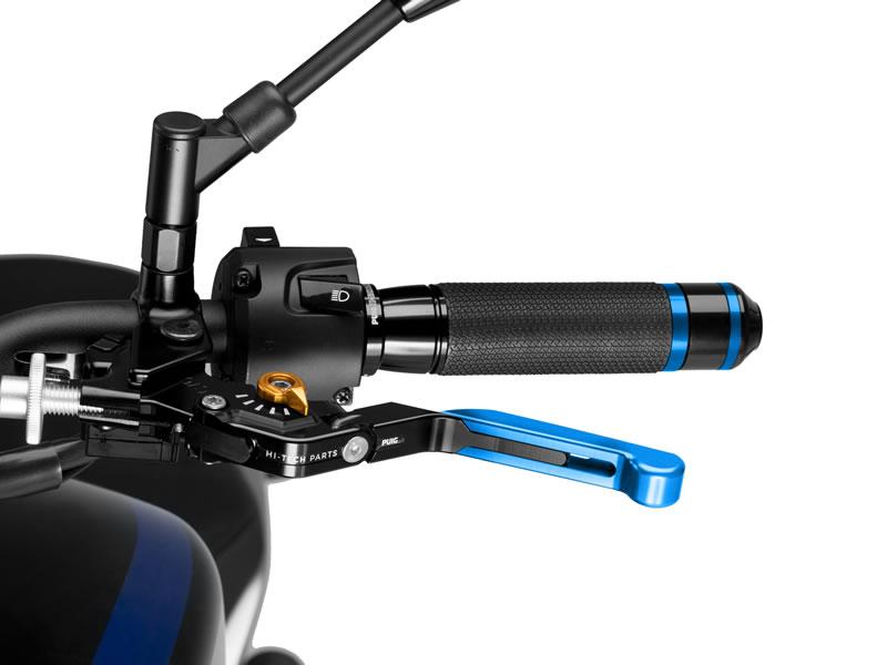 24ANO - Puig Extendable Folding V3 Clutch Lever For Ducati 1098 2007-2008 - Blue Extender With Gold Selector