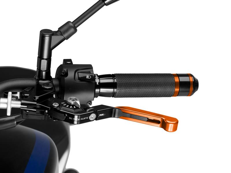 24TNP - Puig Extendable Folding V3 Clutch Lever For Ducati 1098 2007-2008 - Orange Extender With Silver Selector