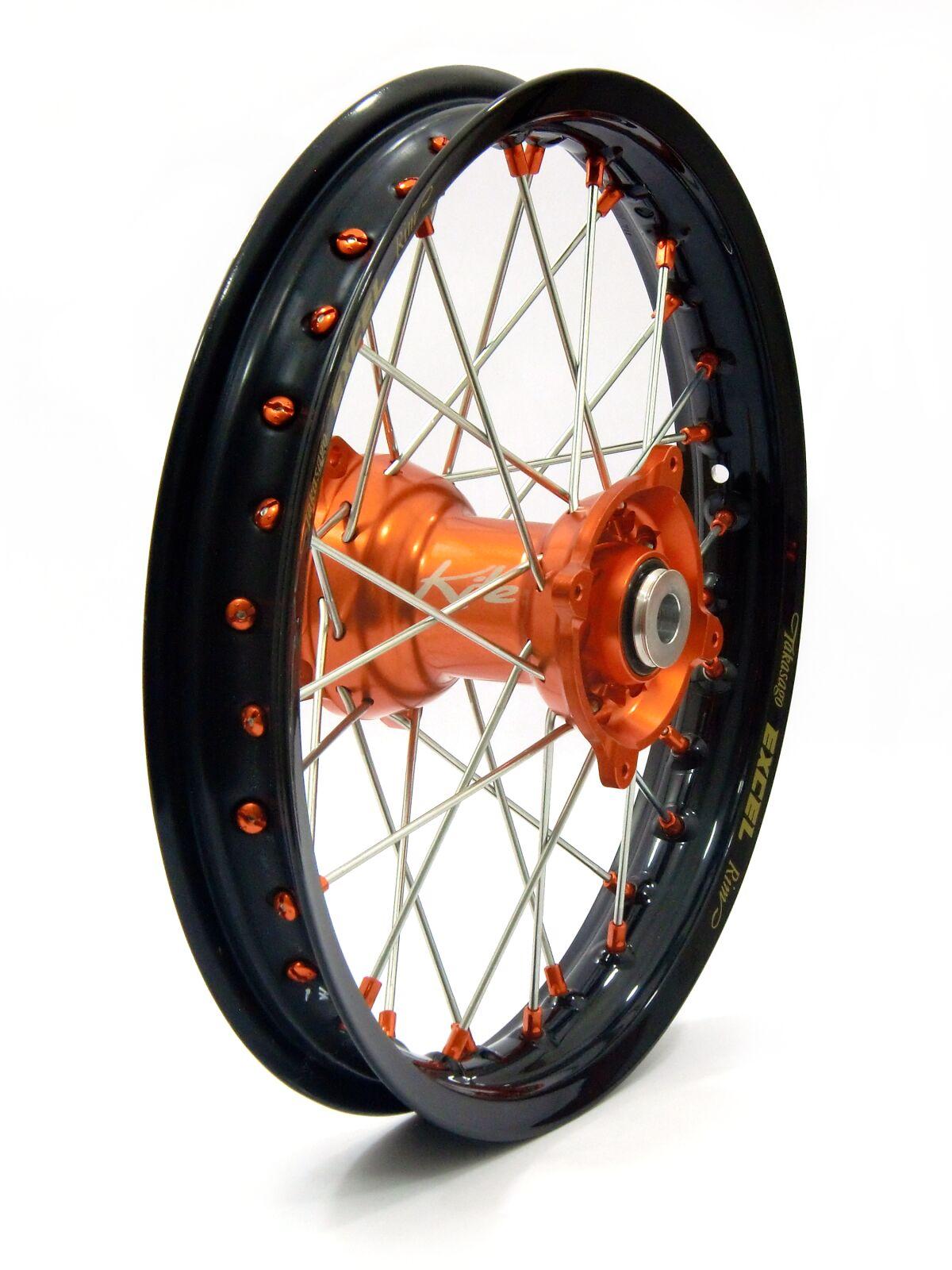 20.229.0.AR - Kite Elite MX 19" Rear Wheel - KTM SXF450 2013-2022 - Black/Orange Hub/Silver