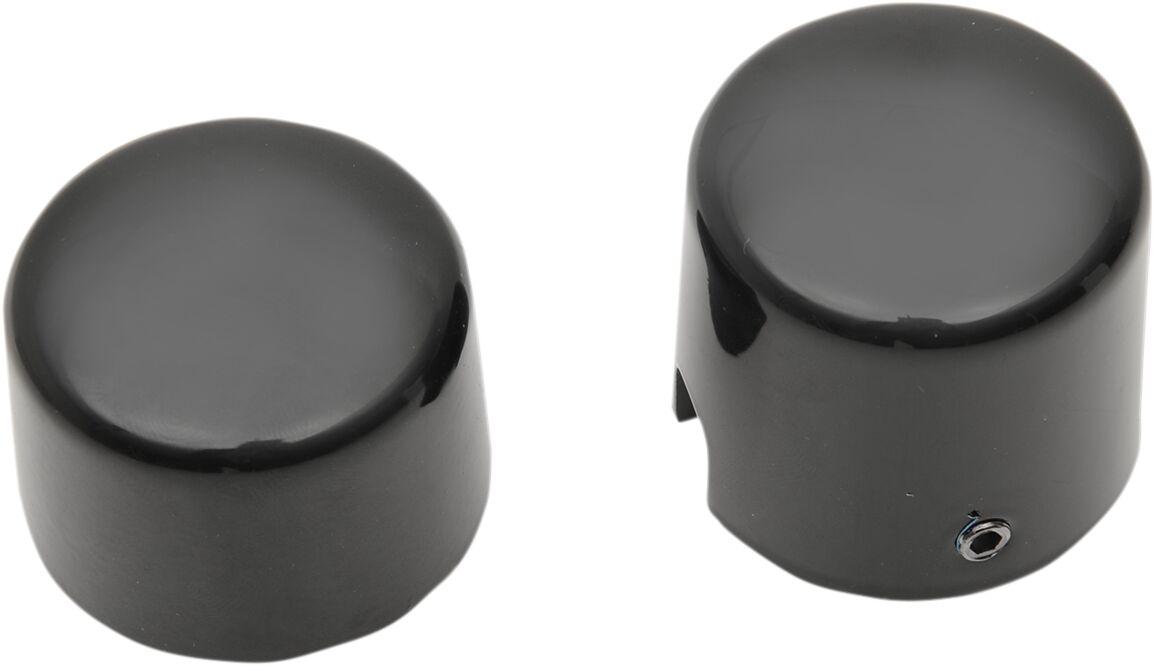 W16-0333GB - Drag Specialties Axle Caps For Harley Davidson FLST 1450 2006 Rear - Black