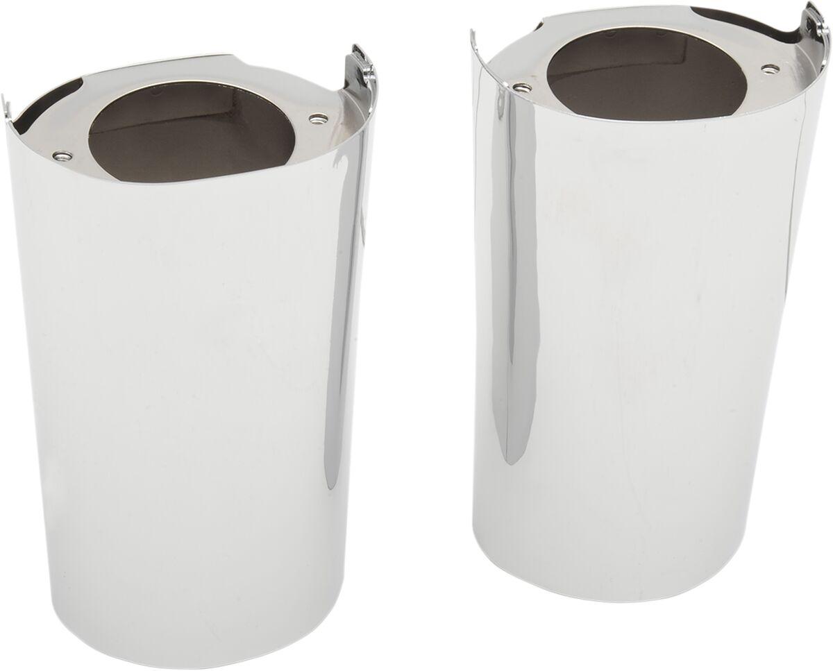 77485 - Drag Specialties Fork Slider Covers For Harley Davidson FLHR 1690 2014-2015 - Chrome/Standard