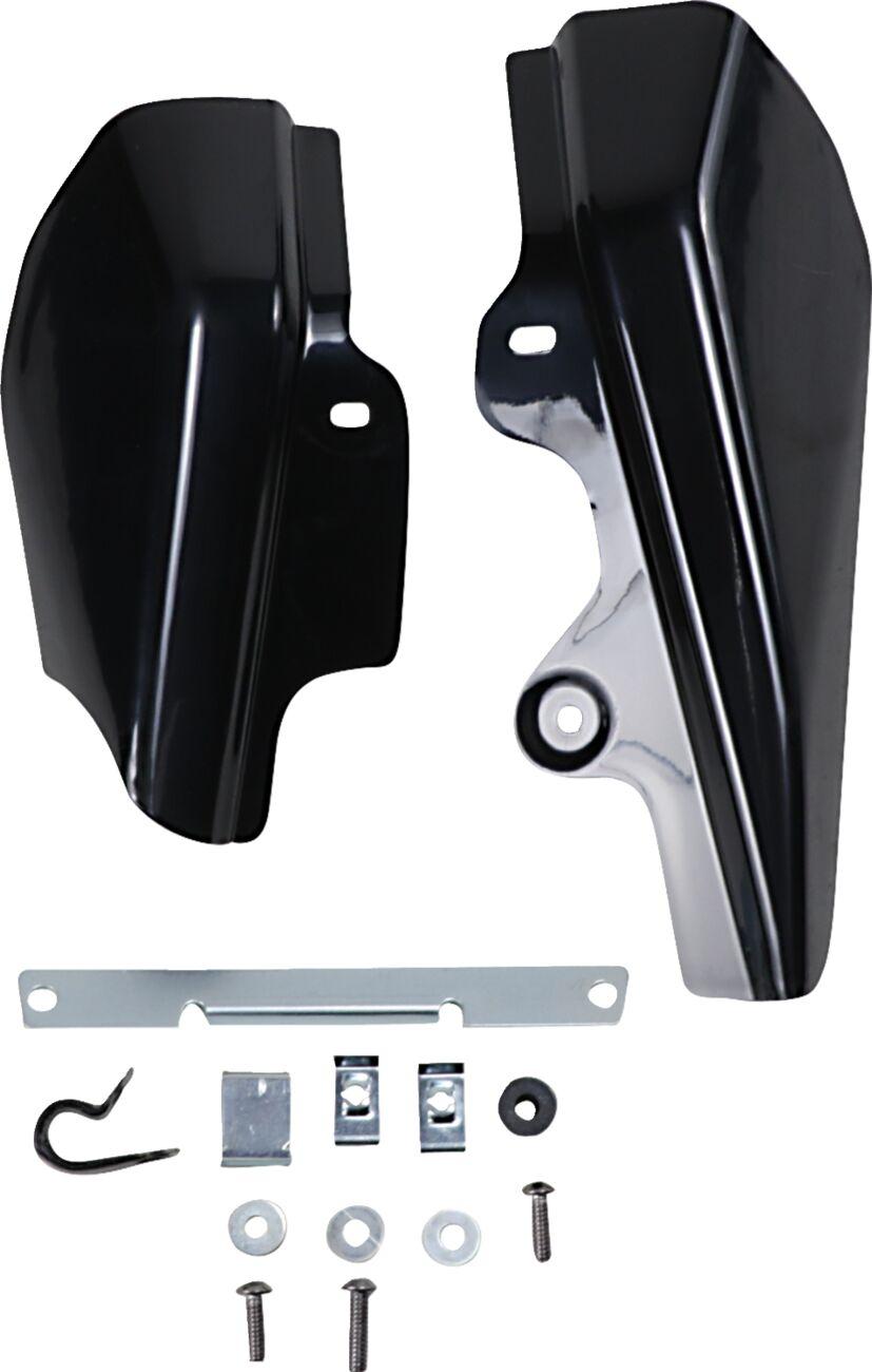 090526 - Drag Specialties Frame Mounted Heat Deflectors For Harley Davidson FLHR 1450 2001-2003 - Black