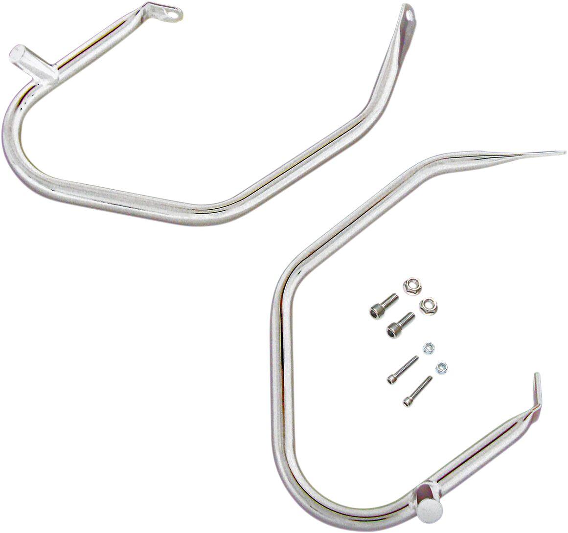 21034 - Drag Specialties Low-Profile Saddlebag Guards For Harley Davidson FLHR 1584 - Chrome