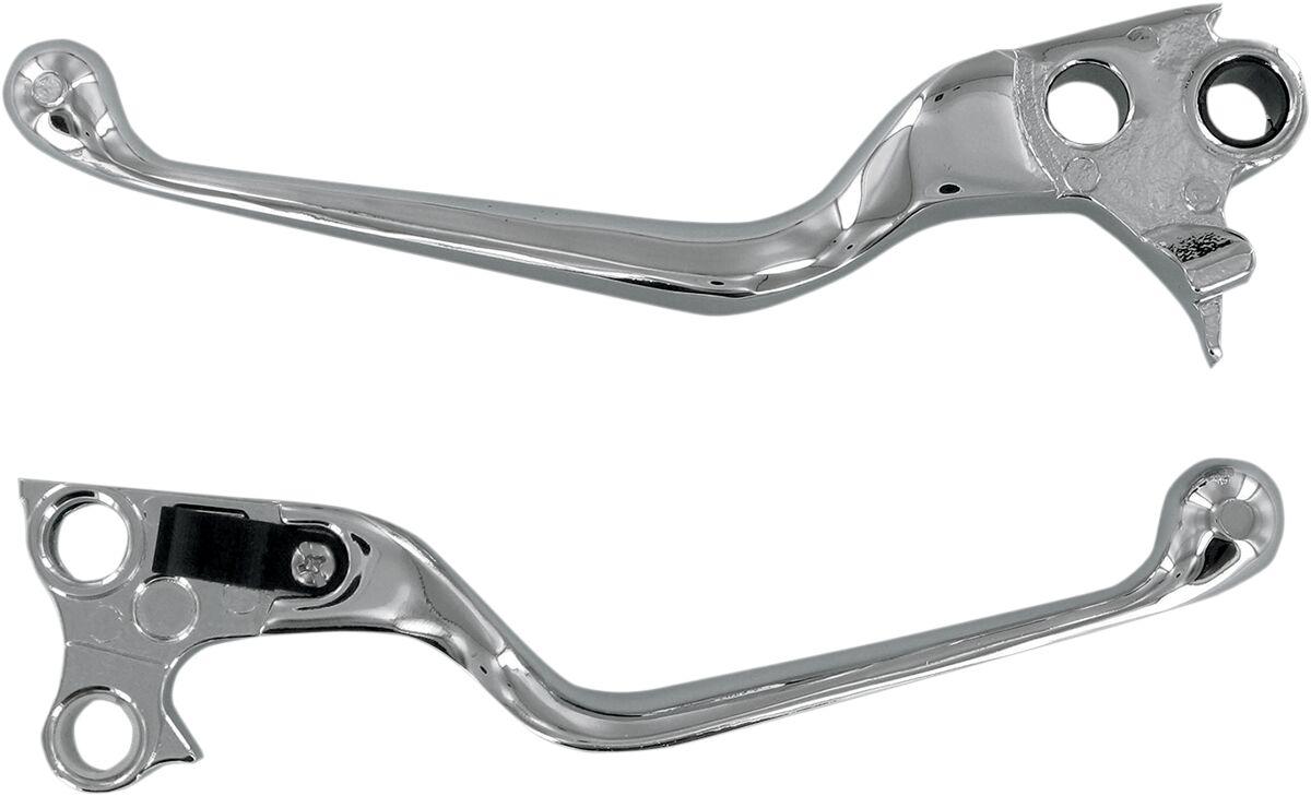 H07-0574 - Drag Specialties Wide Blade Lever Set For Harley Davidson FLHR 1340 1996-1998 - Chrome