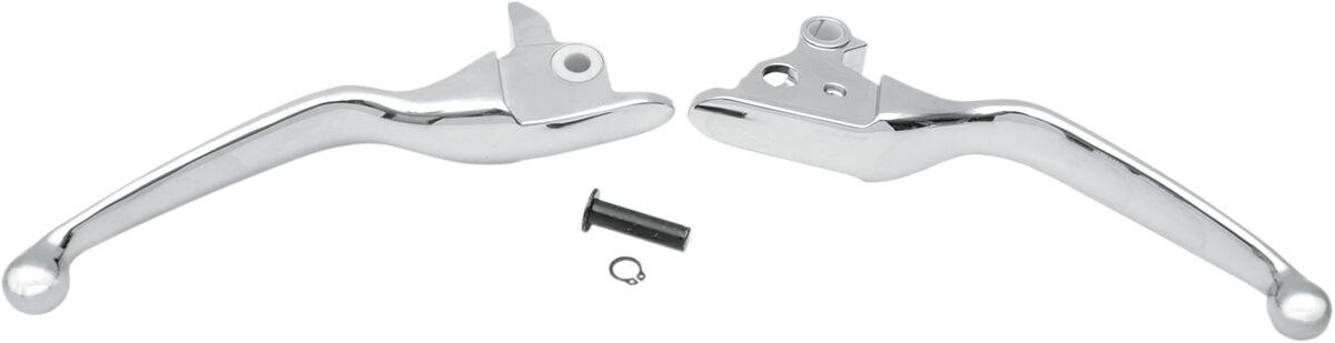 H07-0585 - Drag Specialties Wide Blade Lever Set For Harley Davidson FLHR 1584 2008 - Chrome