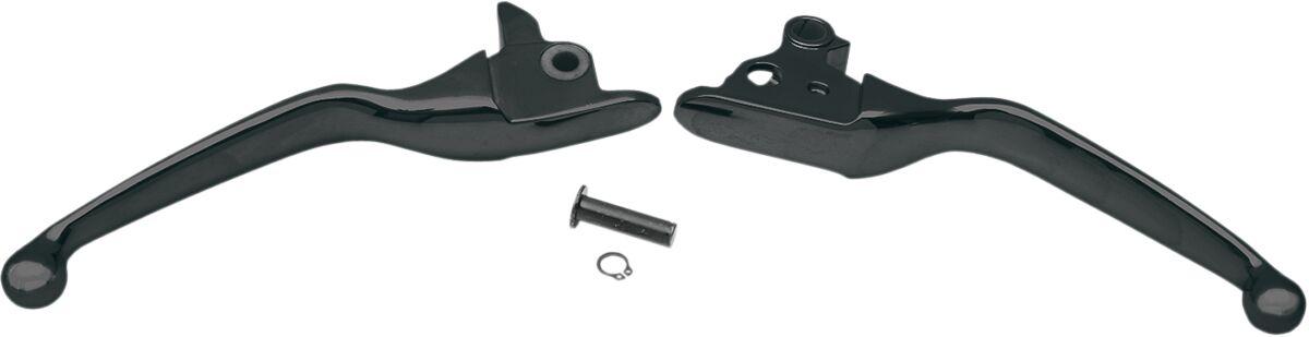 H07-0585BLK - Drag Specialties Wide Blade Lever Set For Harley Davidson FLHR 1584 2008 - Black