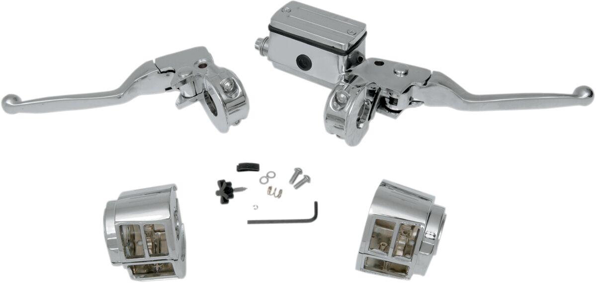 07-542NU - Drag Specialties Handlebar Control Kit W/O Switches For Harley Davidson FLHR 1340 1994-1995 - Chrome