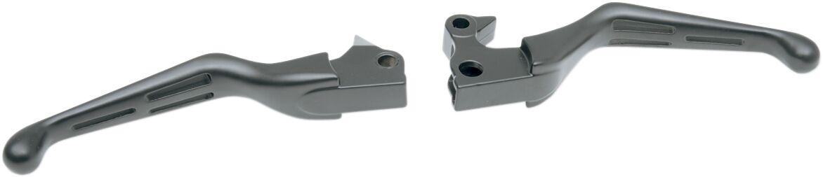 H07-0589B - Drag Specialties Slotted Wide Blade Lever Set For Harley Davidson XL 1200 C 2004-2013 - Black