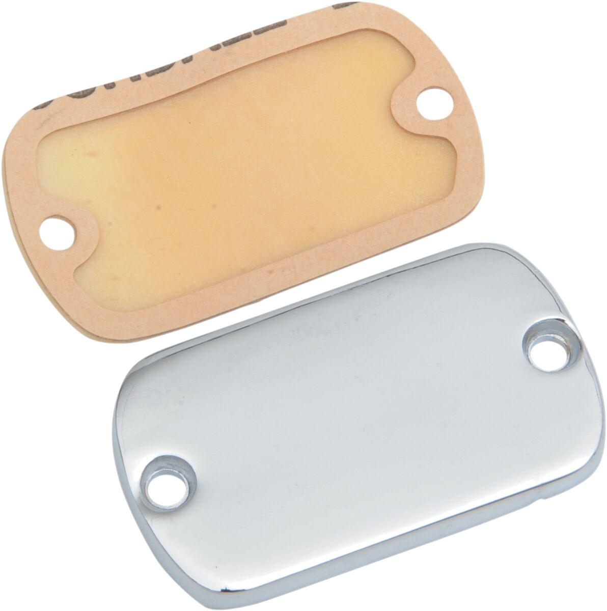 28-0067A - Drag Specialties Front Master Cylinder Covers For Harley Davidson FL 1200 1972-1977 - Chrome
