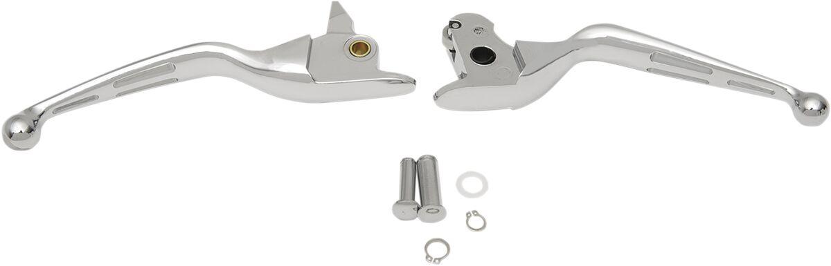 H07-0601 - Drag Specialties Slotted Wide Blade Lever Set For Harley Davidson FLHRSE6 1800 2014 - Chrome