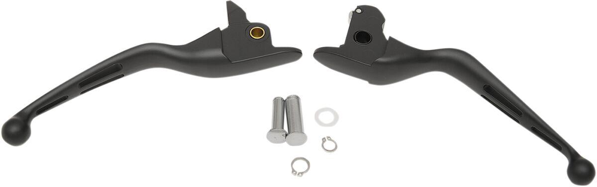 H07-0601MB - Drag Specialties Slotted Wide Blade Lever Set For Harley Davidson FLHRSE6 1800 2014 - Black