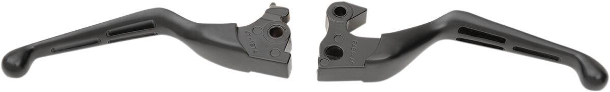 H07-0602MB - Drag Specialties Slotted Wide Blade Lever Set For Harley Davidson XL 1200 C 2014-2020 - Black