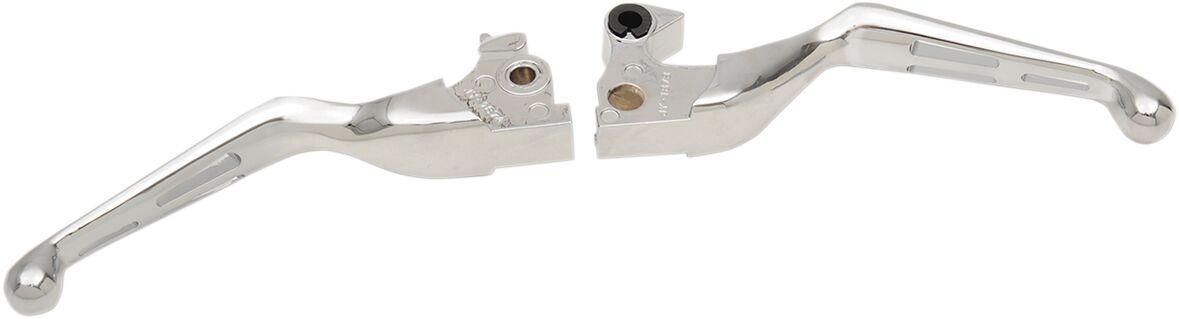 H07-0602 - Drag Specialties Slotted Wide Blade Lever Set For Harley Davidson XL 1200 C 2014-2020 - Chrome
