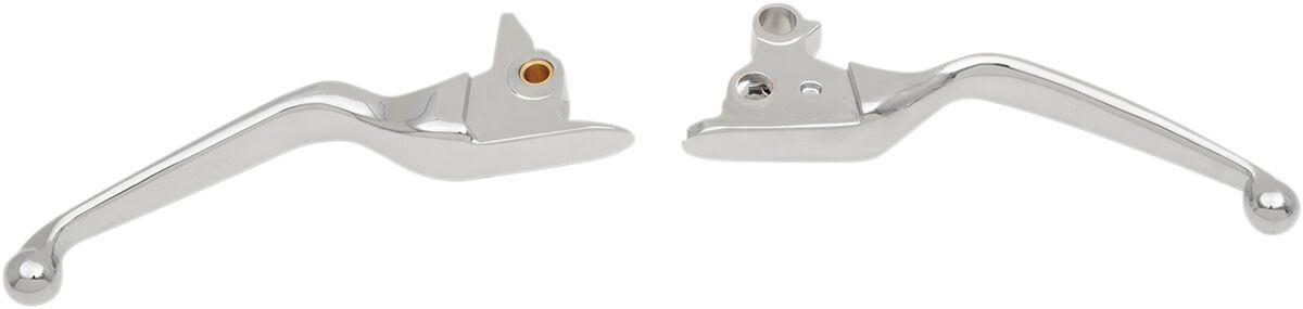 H07-0593 - Drag Specialties Wide Blade Lever Set For Harley Davidson FLFBS 1868 2021-2023 - Chrome