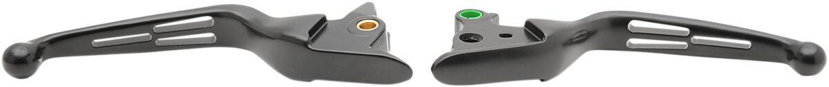 H07-0603MB - Drag Specialties Slotted Wide Blade Lever Set For Harley Davidson FLS 1690 2015-2016 - Black