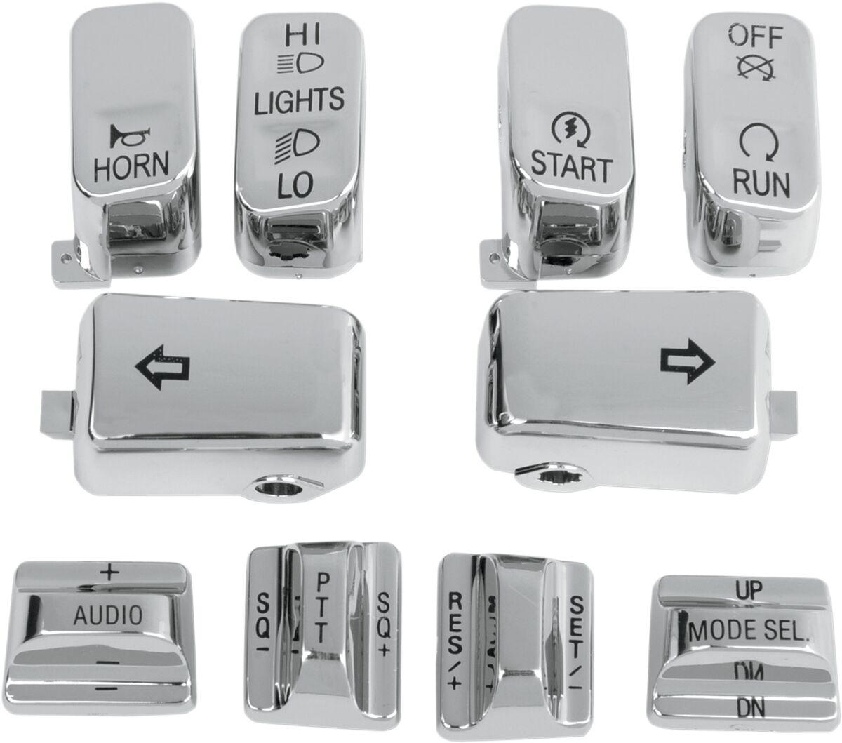 H18-033700-C - Drag Specialties Switch Cap Kit For Harley Davidson FLHR 1340 1996-1998 - Chrome