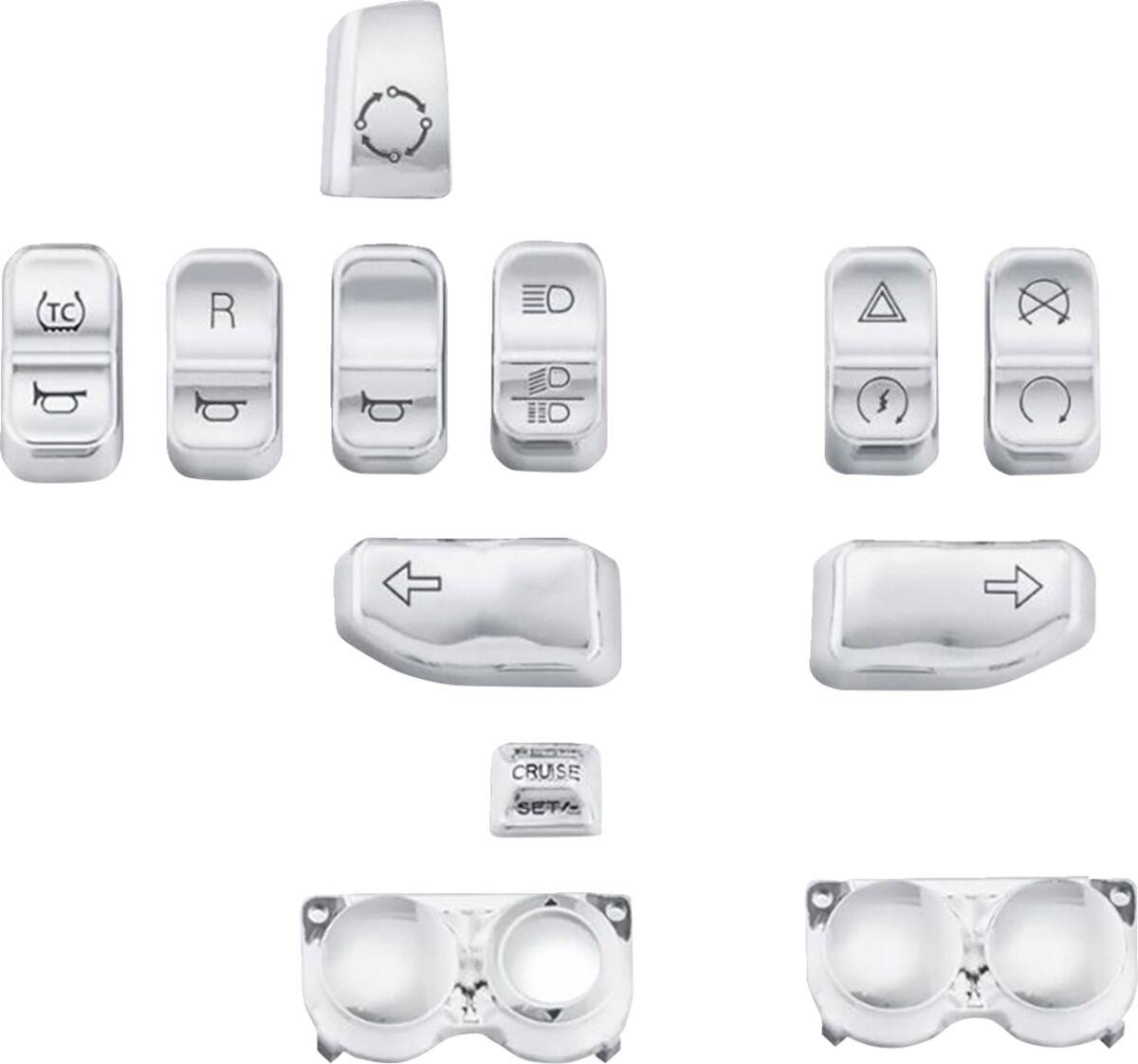 H18-0356CO-C - Drag Specialties Switch Cap Kit For Harley Davidson FLH 1868 2021 - Chrome