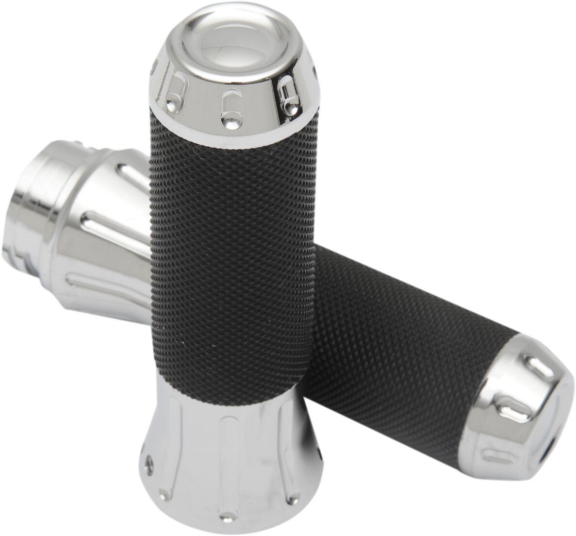 354120 - Drag Specialties Custom Grips For Harley Davidson FLD 1690 2012-2013 - Black/Chrome