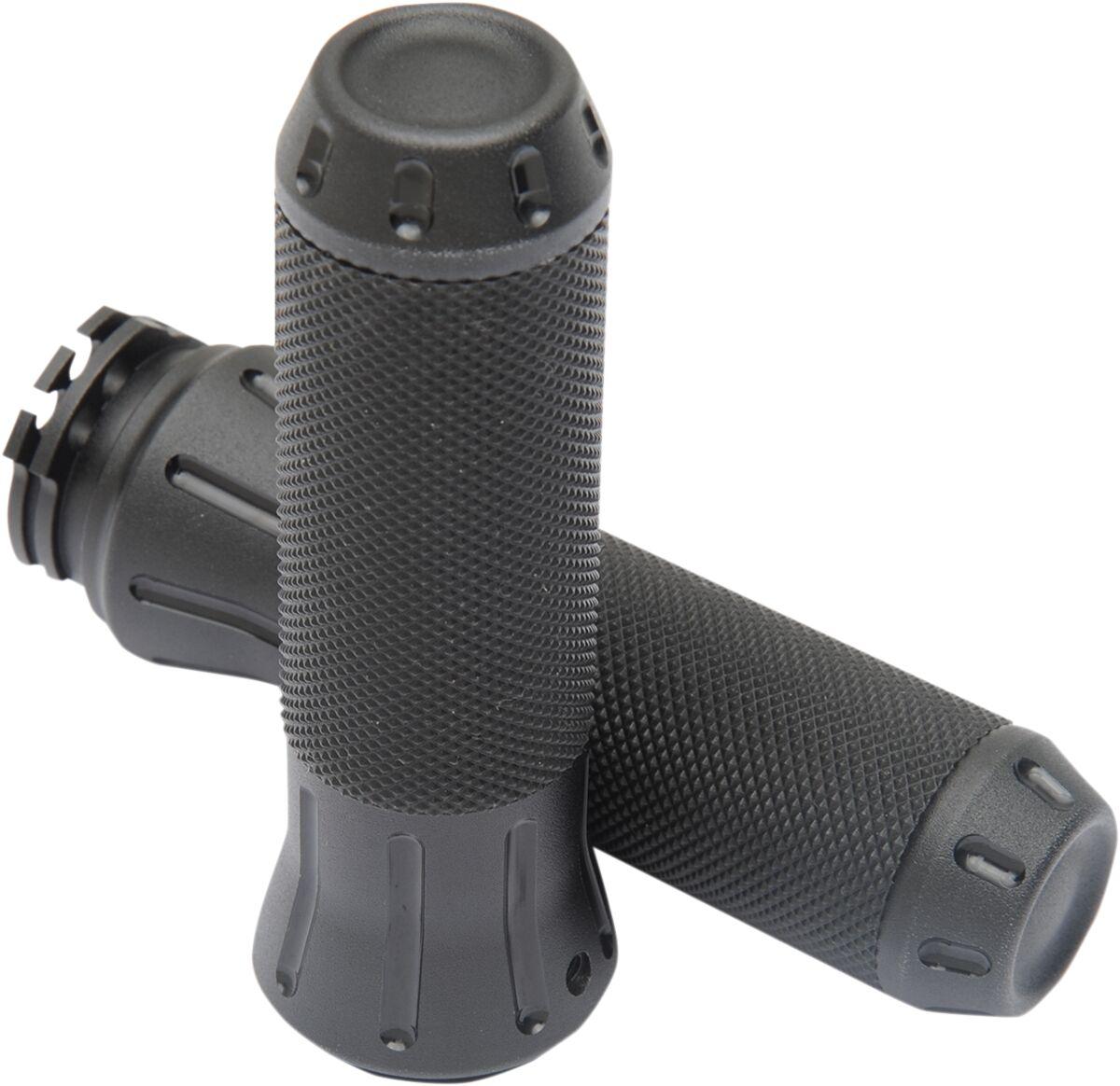 354131 - Drag Specialties Custom Grips For Harley Davidson FLD 1690 2012-2013 - Black/Shot Peened