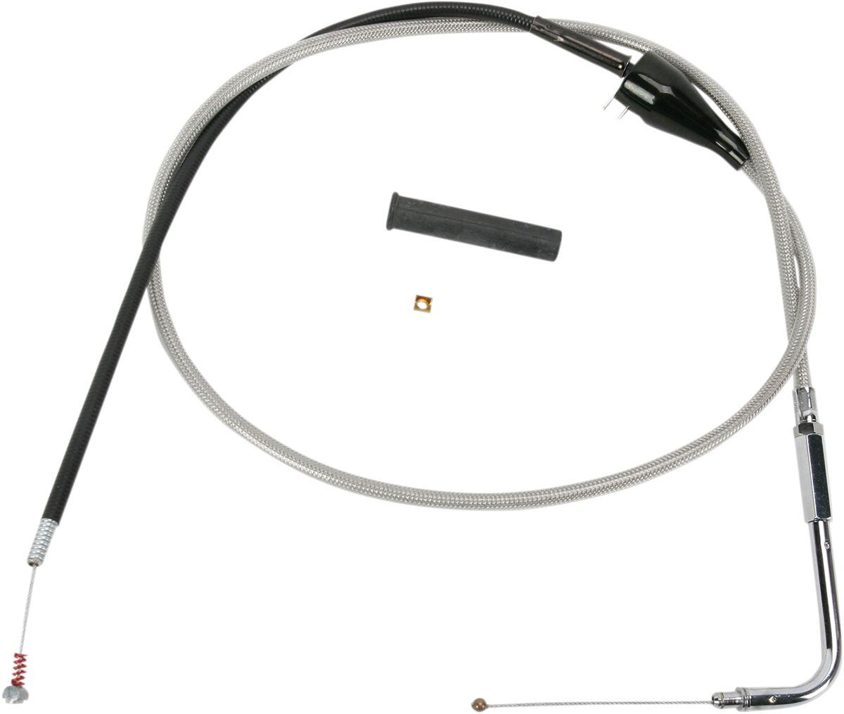 5343206B - Drag Specialties Stainless Steel Braided Idle Cable For Harley Davidson FLHR 1450 2002-2003 127 cm (50") - Silver/Unfinished