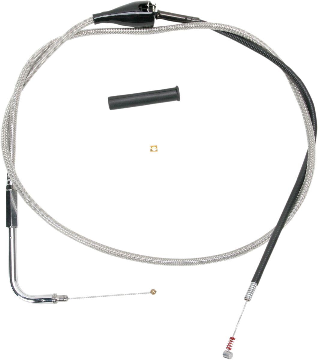 5342852B - Drag Specialties Braided Idle Cable For Harley Davidson FLHR 1450 2002-2003 132 cm (52") - Silver/Unfinished