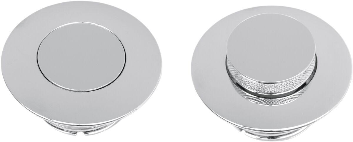 T03-0336-A - Drag Specialties 69.9 mm (2-3/4") Pop-Up Fuel Cap For Harley Davidson FLD 1690 2012-2013 - Chrome
