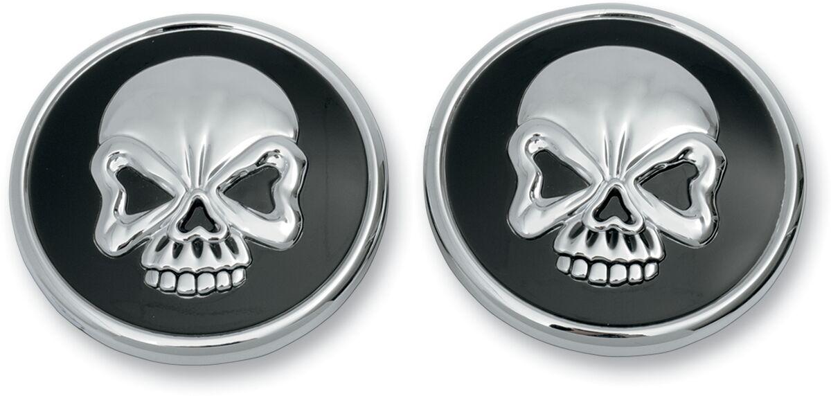 012716 - Drag Specialties Skull Fuel Cap For Harley Davidson FLHRI 1340 EFI 1996 - Black/Chrome