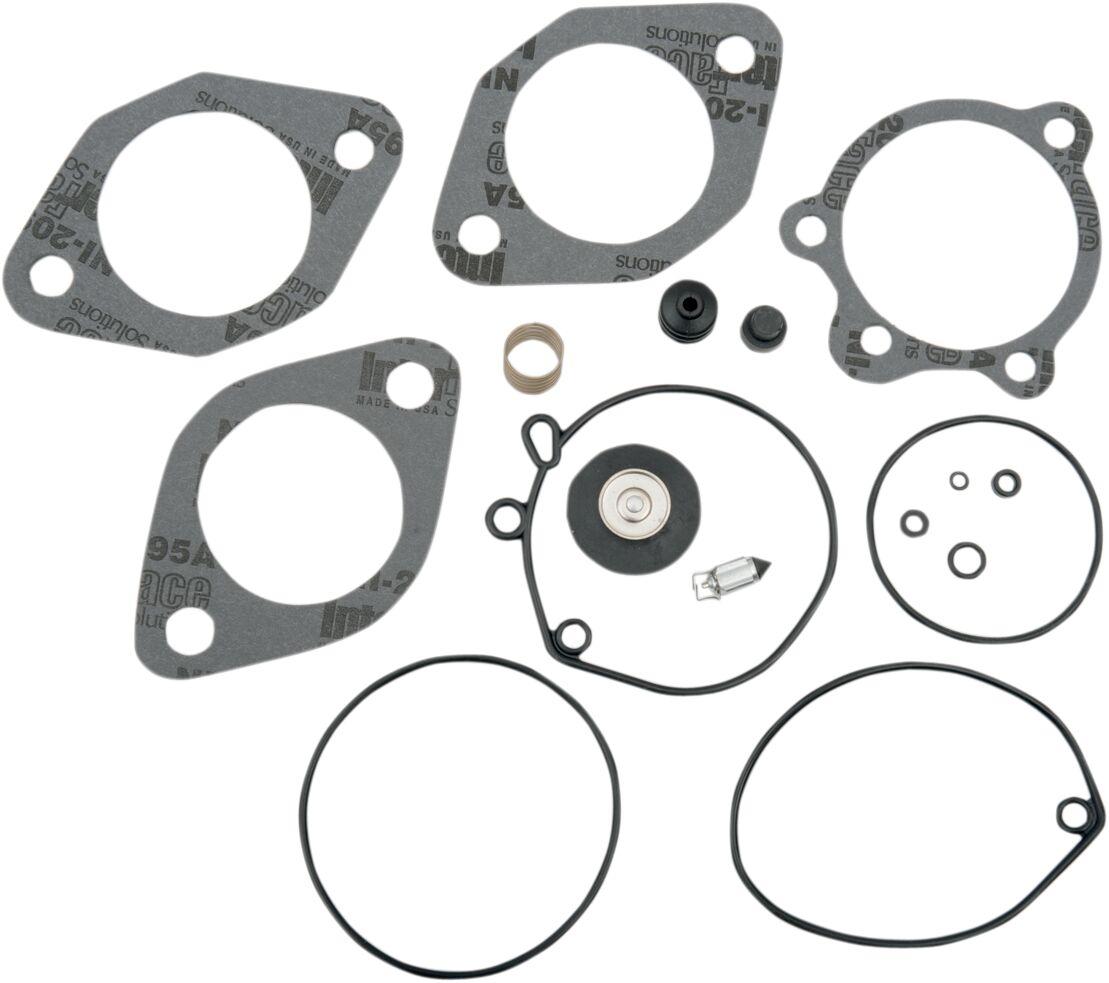 03-0022A - Drag Specialties Carburettor Rebuild Kit for Keihin For Harley Davidson FLST 1340 1987-1989 - Black/Grey